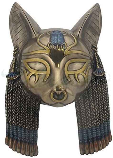 Bastet Mask Egyptian Wall Plaque Sculpture Egyptian Mask Egyptian Cat Goddess Ancient Egyptian