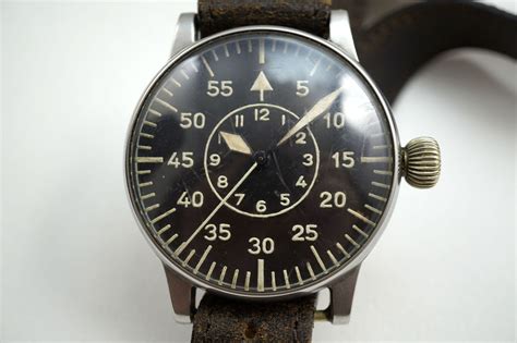 A Lange And Sohne Fl 23883 German Aviator Wwii Pilot Watch Dates 1940s