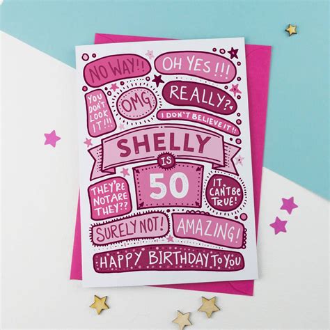 50th Omg Birthday Personalised Illustrated Card By A Is For Alphabet