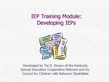 PPT IEP Training Module Developing IEPs PowerPoint Presentation