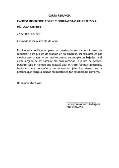 Carta De Renuncia 1