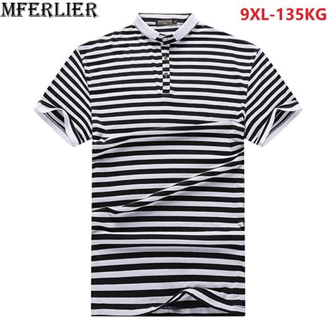 mferlier summer men 6xl 7xl 8xl 9xl t shirt big size plus size large turn down colla cotton