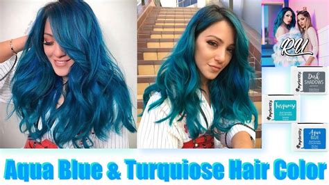Aqua Blue And Turquoise Hair Color Youtube