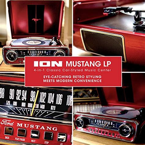 Ion Audio Ford Lp 4 In 1 Classic Car Styled Music Center Red Mustang
