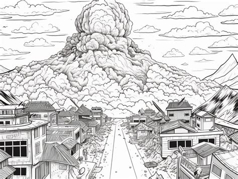 Powerful Natural Disaster Coloring Experience Coloring Page
