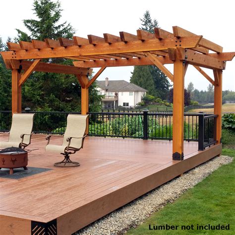 Tisan aluminum 4x4 and 6x6 post anchors are made with high strength aluminum that won't stain wood or composite surfaces like steel post bases. OZCO Project Kit: Deck Pergola with 6x6 Posts - Laredo Sunset - DecksDirect