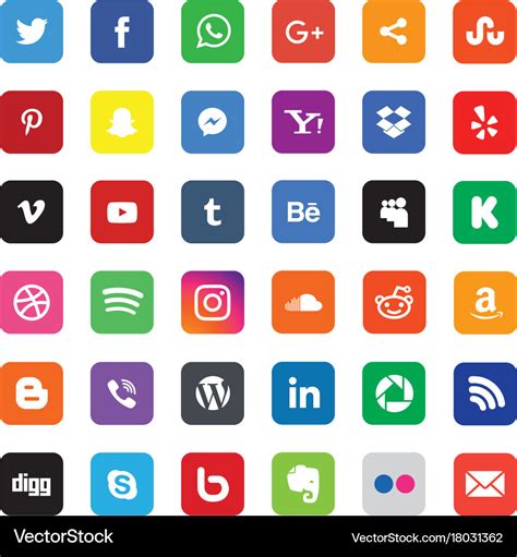 Social Media Logos Vector Social Media Icons Set Logo Vector Riset