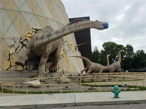 These Dinosaurs Wearing Masks At The Indianapolis Childrens Museum R