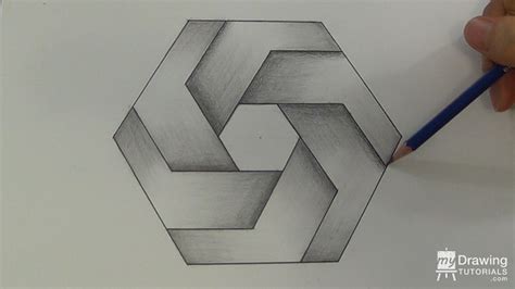 Easy drawing guides > easy , illusion , other > how to draw the impossible triangle. How To Draw An Impossible Hexagon - Impossible Shapes | My ...