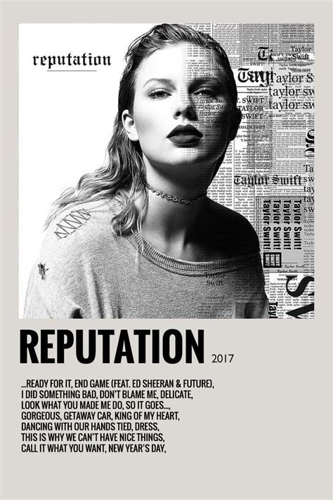Taylor Swift Reputation Album Poster Taylor Swift Album Cover Taylor