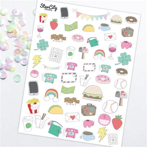 Printable Hand Drawn Stickers Doodle Planner Stickers Etsy Doodles