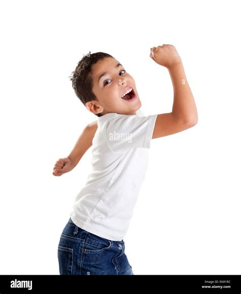 Children Excited Kid Epression With Winner Gesture Stock Photo Alamy