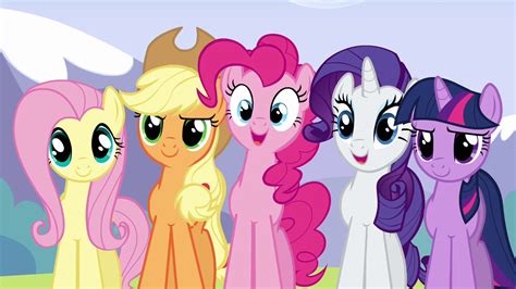 Main Ponies Happy For Rainbow Mlp My Little Pony My Little Pony