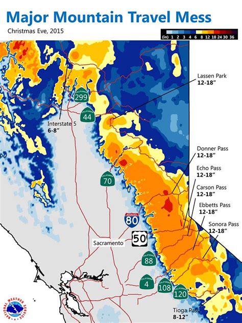 1 2 Feet Of Snow Forecast Above 4500 Feet For California Thursday