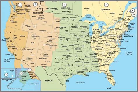 The United States Time Zone Map Large Printable Hd Image High