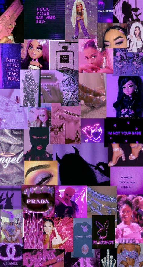 The Best 26 Purple Baddie Aesthetic Wallpaper Collage Quoteqfail
