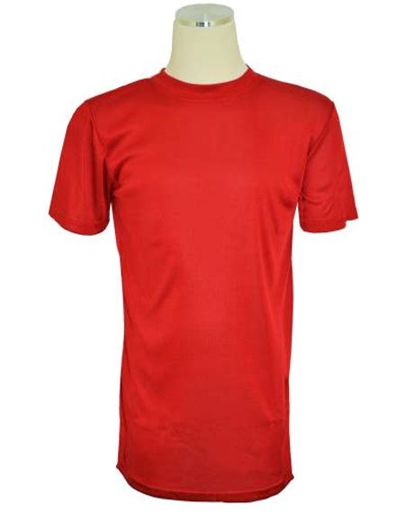 Red Short Sleeve Mock Neck Tshirt For Men