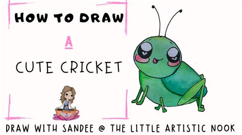 How To Draw A Cute Cricket Step By Step Insect Illustration Tutorial