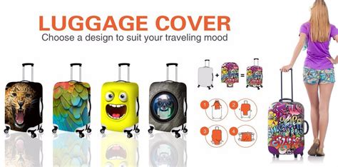 Custom Logo Washable Spandex Travel Luggage Case Cover Personalized