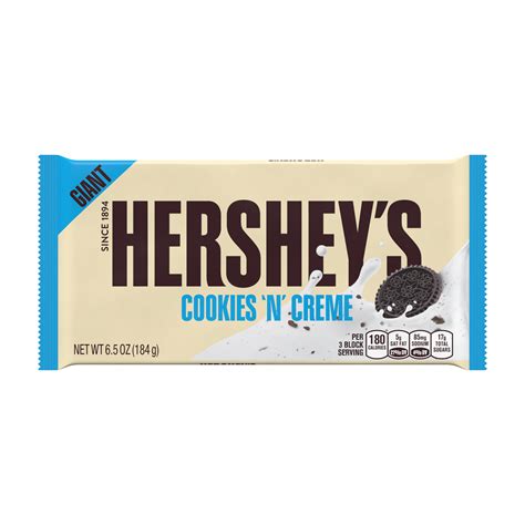 Hersheys Giant Cookies N Creme Candy Bar 65 Oz