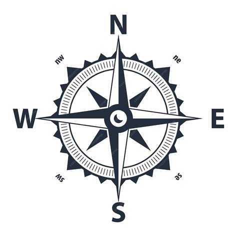 Premium Vector Vector Compass Simple Flat Symbol Marine Navigation