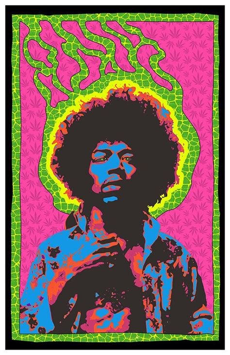 Jimi Hendrix Psychedelic Poster Jimi Hendrix Psychedelic Art Retro Style Rock Poster Vintage