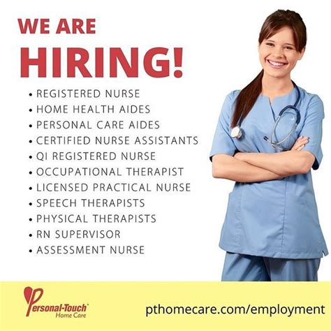 we are hiring personal touch provides home care personnel and related services to individuals