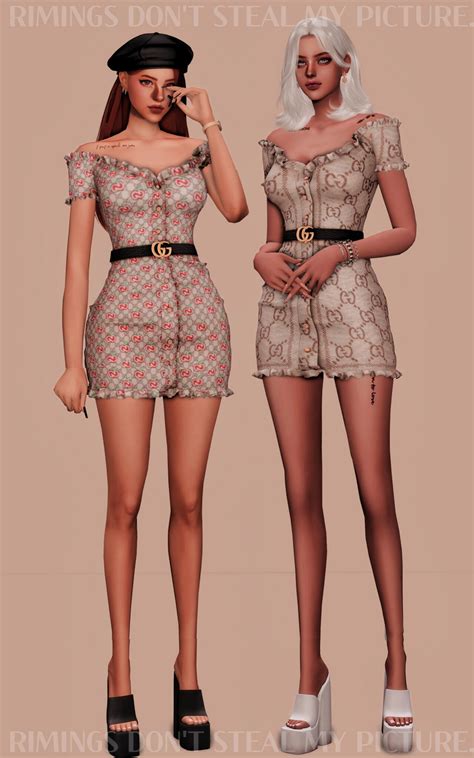 Belt And Tight Off Shoulder Dress At Rimings Sims 4 Updates
