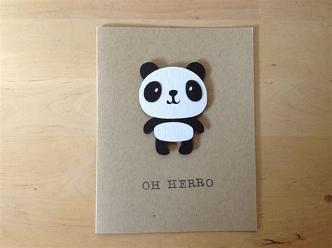 Oh Herro Panda Card Panda Card Panda Birthday Cards Panda Craft