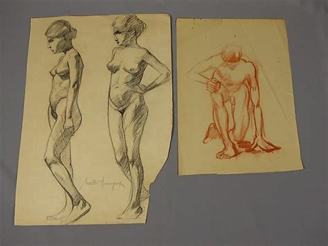 CARL MÜLLER BAUMGARTEN Collection of nude studies Art Drawings