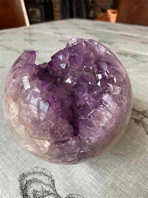 Huge Amethyst Sphere Purple Quartz Crystal Geode