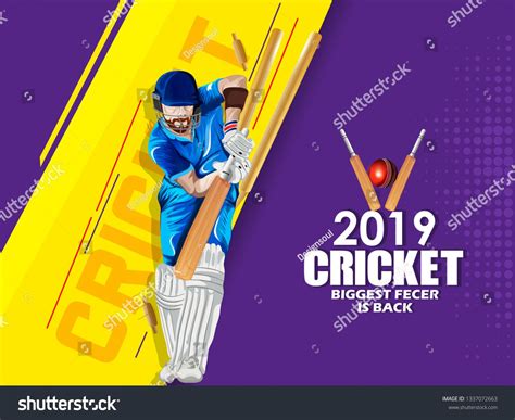 Vector Illustration Of Cricket Player Creative Poster Or Banner Design
