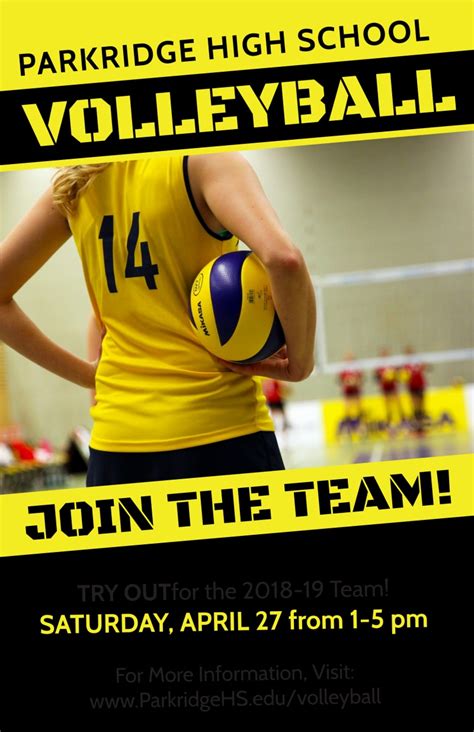 Volleyball Try Outs Poster Template Mycreativeshop