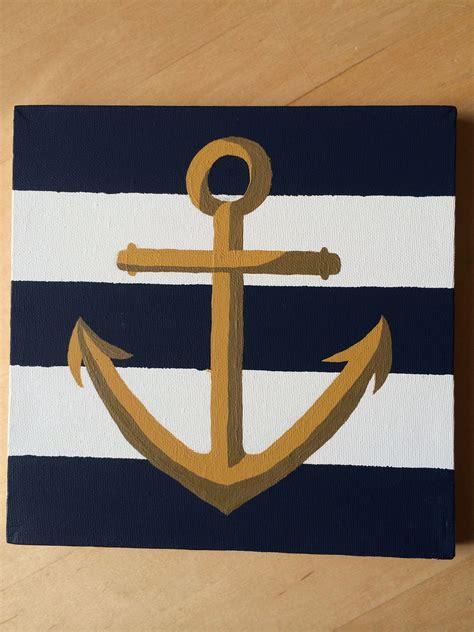 Anchor Stripe Painting Anchor Canvas Paintings Anchor Painting