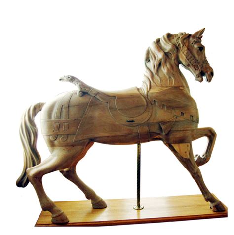 Carousel horses wooden keepsake box. Dentzel Outside Row Stander in Natural Wood - SOLD ...