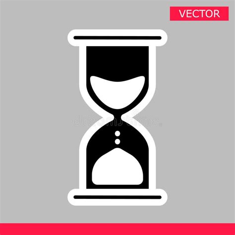 White Hourglass Loading Clock Cursor Icon Sign Graphic Element Flat