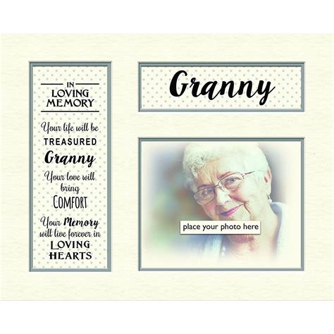 No woman can compare to a loving and caring grandma. Contemporary In Loving Memory Memorial Mount For Photo ...