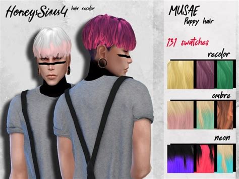 Male Hair Recolor Musae Puppy By Honeyssims4 At Tsr Sims 4 Updates