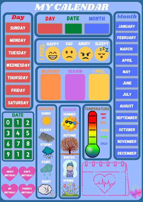 Preschool Calendar Printables