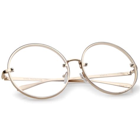 Modern Oversize Infinity Round Clear Lens Glasses Zerouv