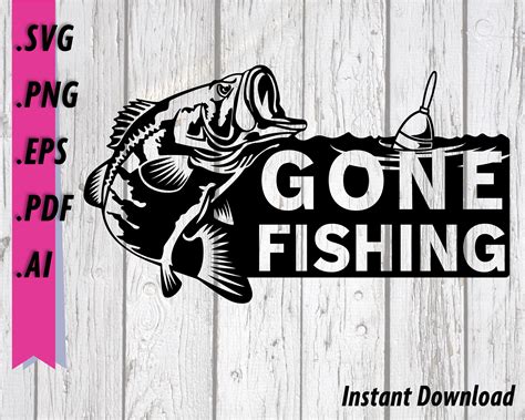 Gone Fishing SVG Gone Fishing Sign Window Decal Clipart ai-cases Paper
