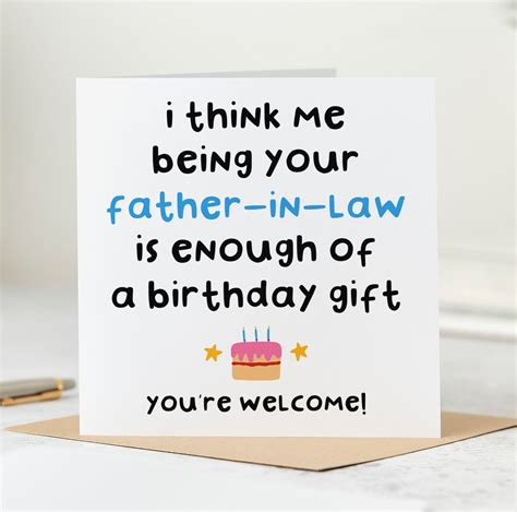Funny Birthday Card Daughter In Law Card Son In Law Card I Think Me Being Your Father In Law