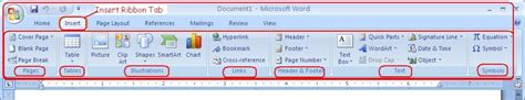 How To Use The Insert Ribbon Tab Of Microsoft Office Word 2007 Hubpages