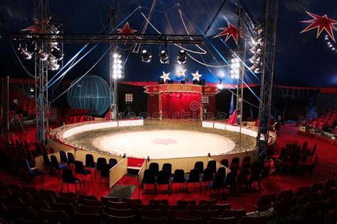 Circus Ring Arena Inside Big Top Tent Stock Image Image Of Excitement