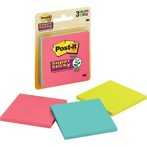 Post It Super Sticky Notes 3 X 3 In Multi Color 3 Pk Paper