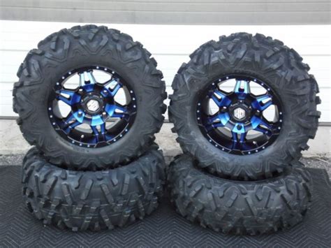 Polaris Rzr 1000 S 28 Bighorn Radial Atv Tire And 14 Hd7 Blue Wheel Kit
