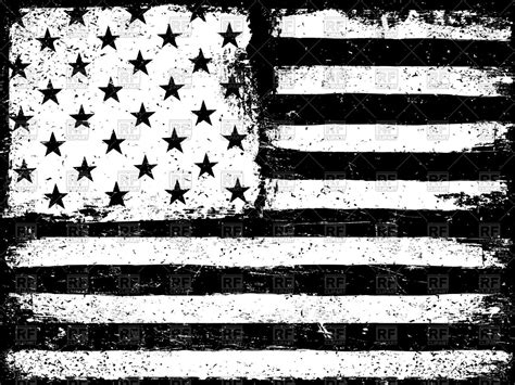 Vector American Flag Black And White At Collection Of