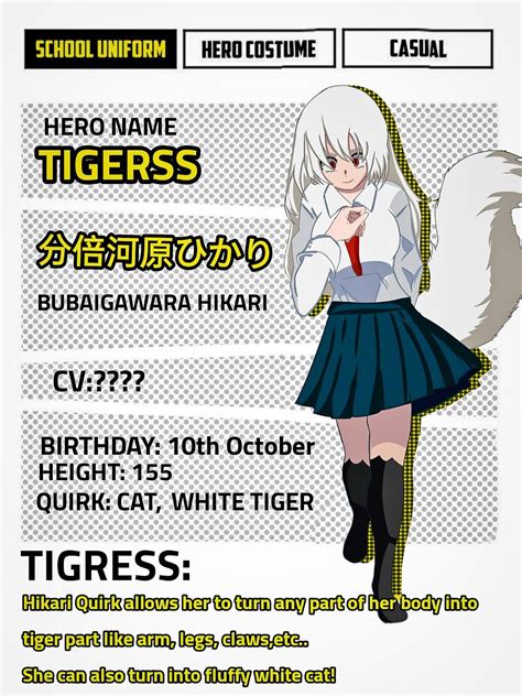 Hikari Mha Oc •ᴗ• Mha Mhaoc Tiger Cat Meow Ily Hero