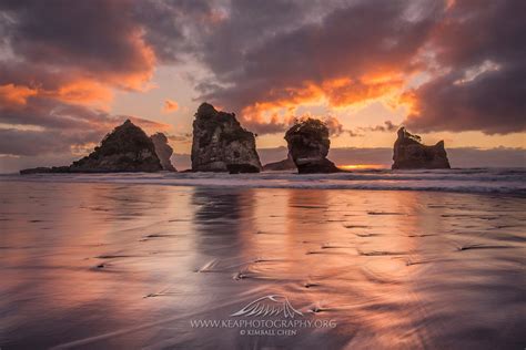 Motukiekie Beach Sunset North Of Greymouth New Zealand Kea Photography