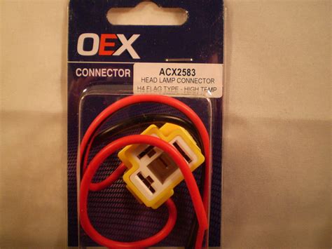 oex head light plug connector for h4 globe or sealed beam 3 pin plug pair